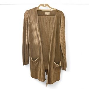 Blu Pepper Tan Ribbed Cardigan +pants Set NWOT